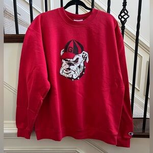 Vintage Champion UGA Georgia Bulldogs Harry Dog Sweatshirt Crewneck Pullover XL